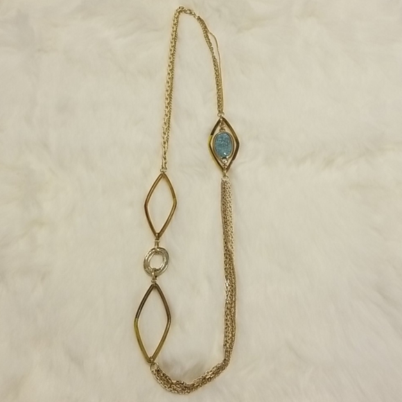 Jewelry - Gold Necklace with Blue Stone